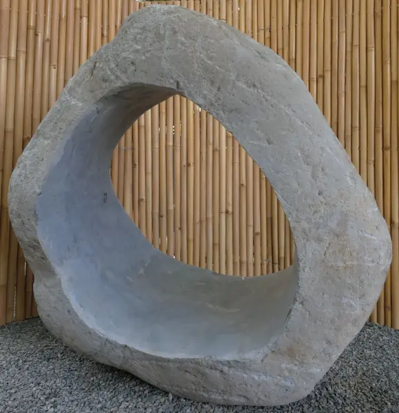 Product image 3 of the product “Garden Object, Unique Riverstone standing cut out big hole,  Height about 140cm. ”